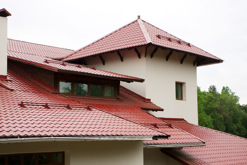 red shingles on roof